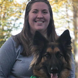 Photo of Kathryn Jones and her dog