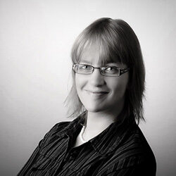 Headshot of Dr. Astrid Kleis in black and white