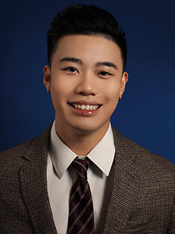 Man in front of blue screen